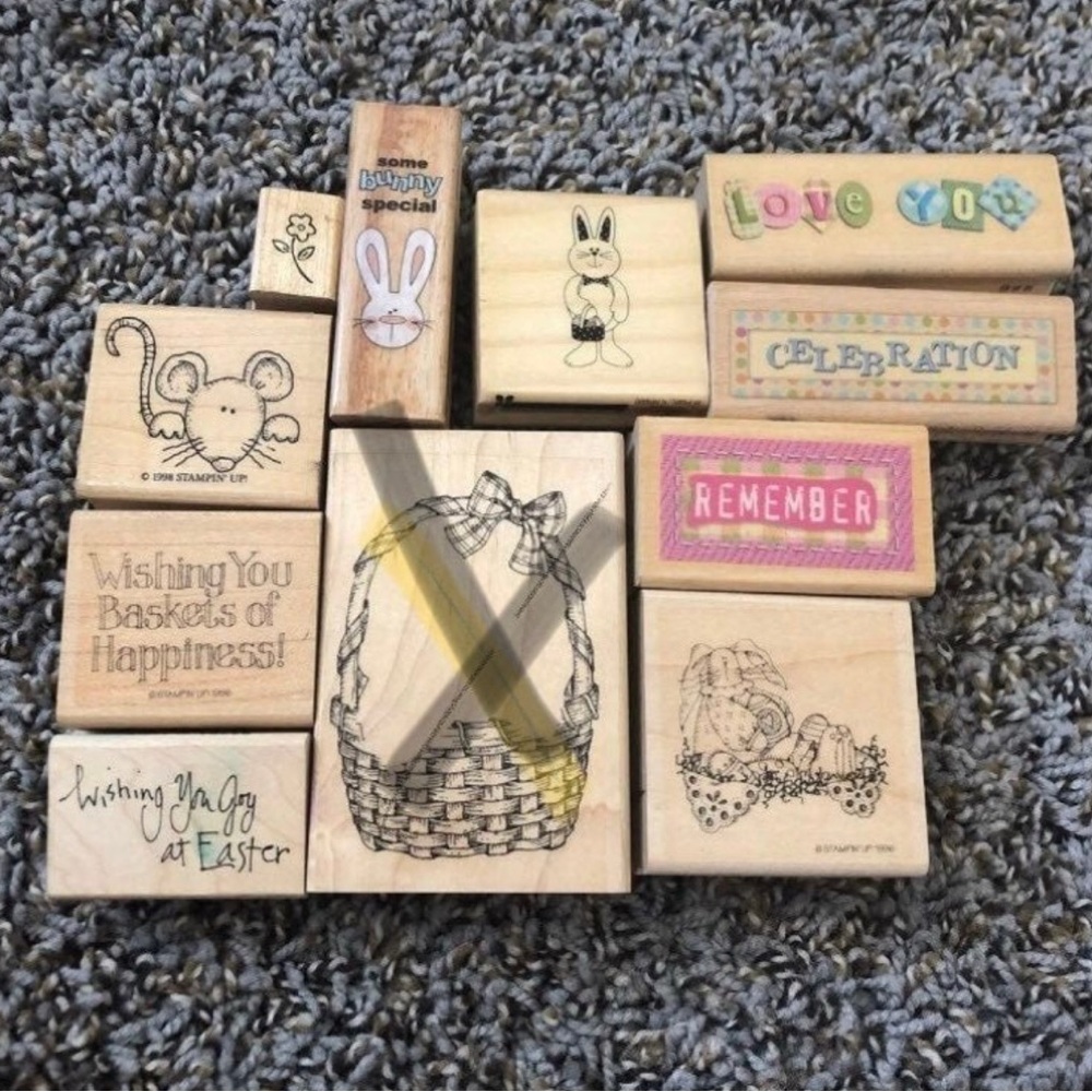 Variety of Easter themed rubber stamps